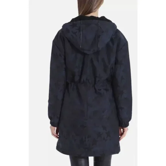 Anthropologie Avec Les Filles Star Camo Jacket Parka Sherpa Lined Long Length S - Picture 2 of 16